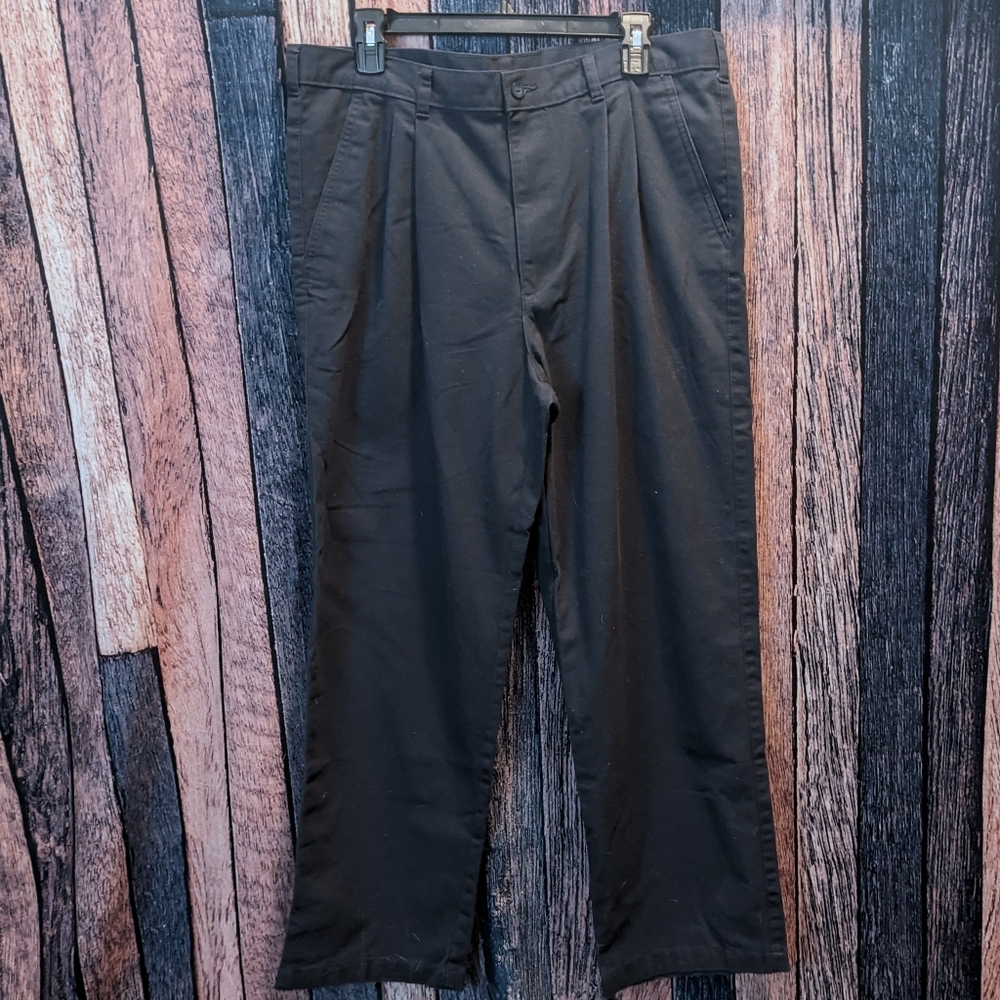 Pleated Navy Trousers